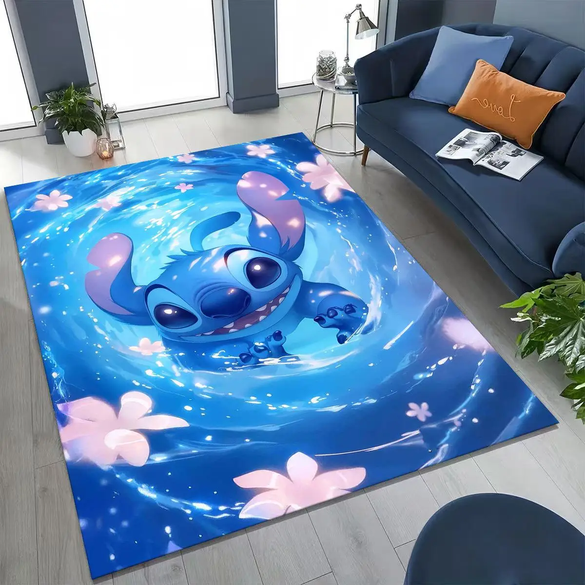 

27 Style Stitch 2 Monster Cartoon Disney Rug for Bedroom Living Room Sofa Home Doormat Decor,Larger Kids Play Non-slip Floor Mat