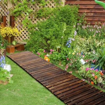 1pcs Natural Wood Garden Pathway Tiles for Courtyard Villa Lawn Decoration