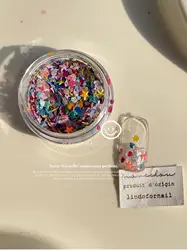 1Box mixed Color Multi-color Love Star Sequins Nails Accessories Nail Decoration Nails Sequin DIY Decorations