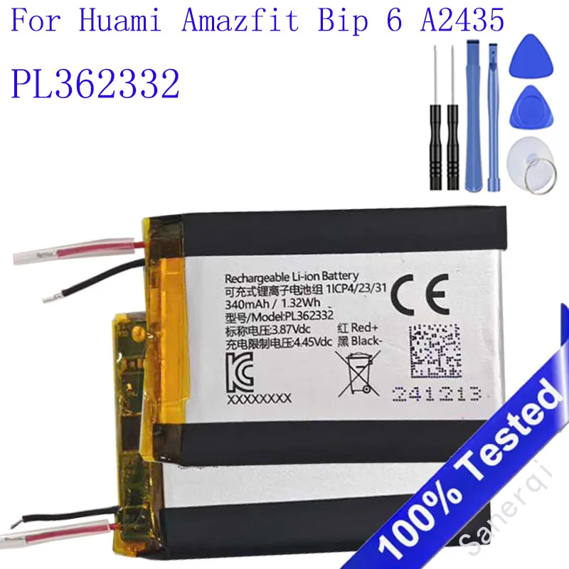 340mAh Watch Battery for Huami Amazfit Bip 6 A2435 PL362332 sports Watch Batteries Batteria