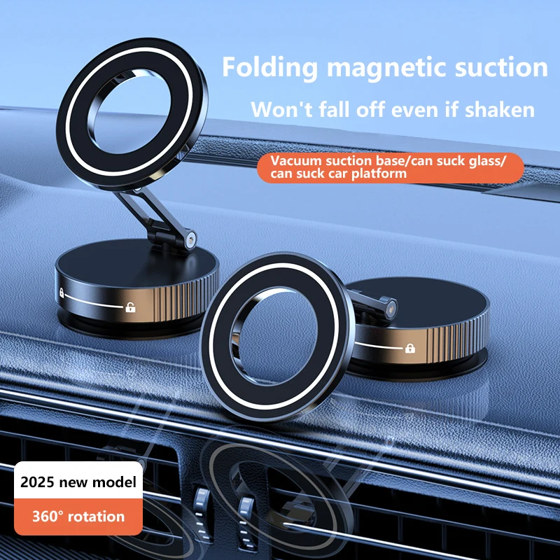 新型マグネット式吸盤スマホホルダー 車載ホルダー 360度回転 °   iPhone Samsung Xiaomi 2025用メタルストラット