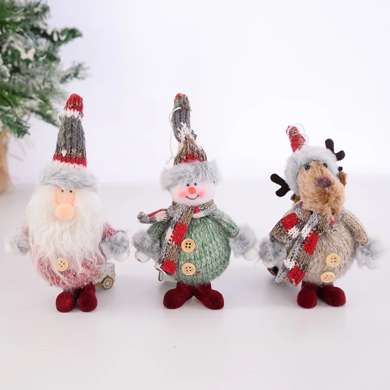 

Christmas Snowman Ornaments Christmas Tree Hanging Decoration Pink Santa Claus Figurine Gift New Year Party Decorations Supplies