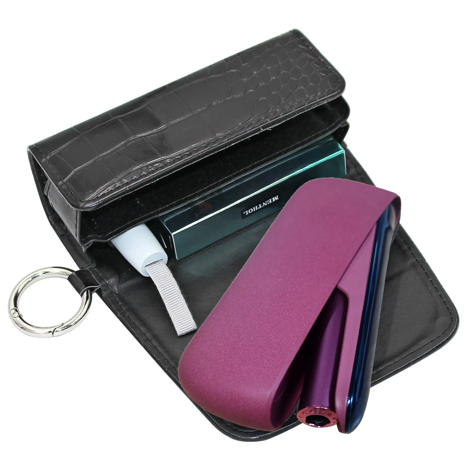 Custodia In Pelle PU Per IQOS Iluma E Iluma Duo, Cover Protettiva Morbida Con Fibbia, Colore Viola, Ricaricabile Senza Rimuovere La Custodia