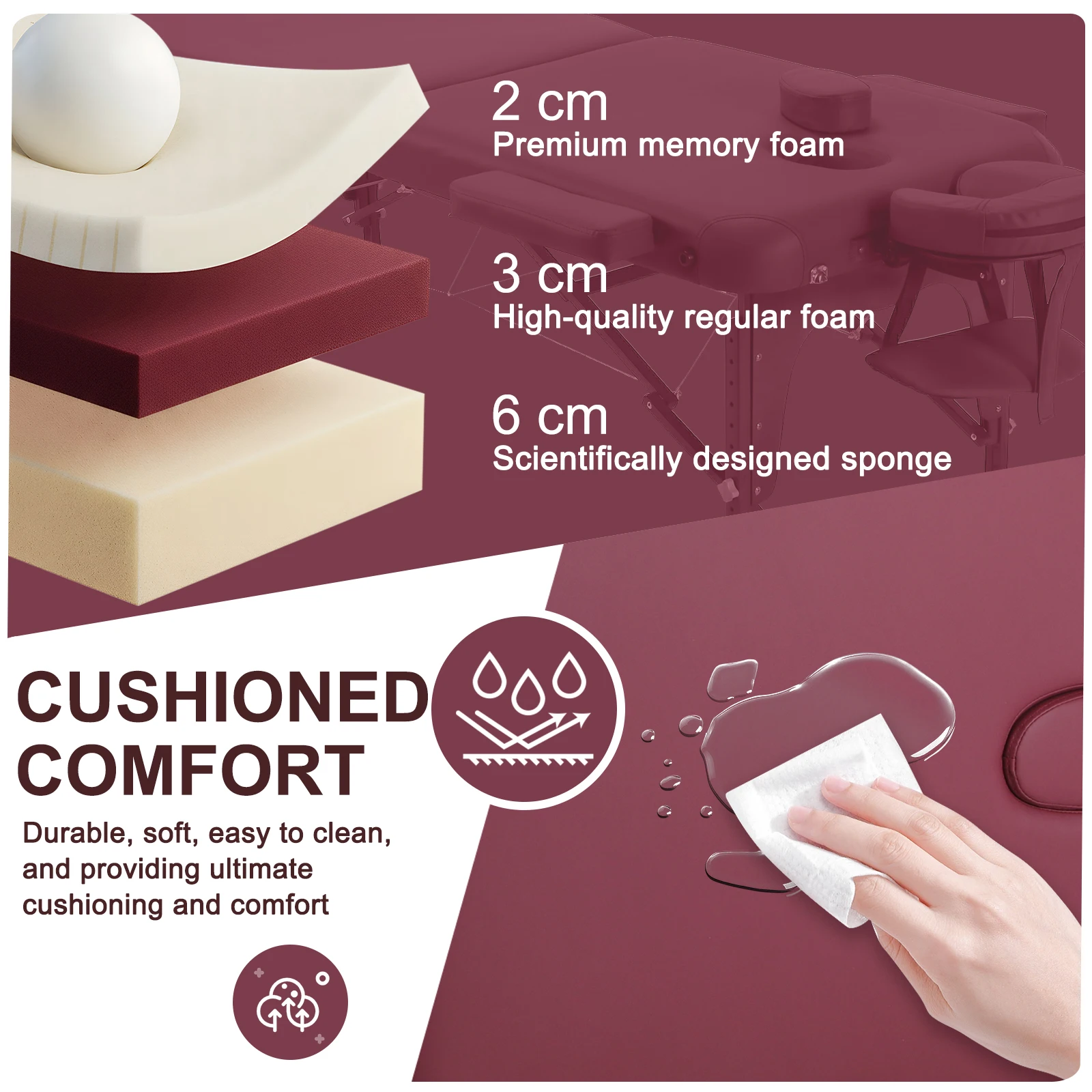 

Портативный стол для татуировок с усиленными деревянными ножками, складной, легкий, регулируемый по высоте, выдерживает до 1500 фунтов, с сумкой для переноски.