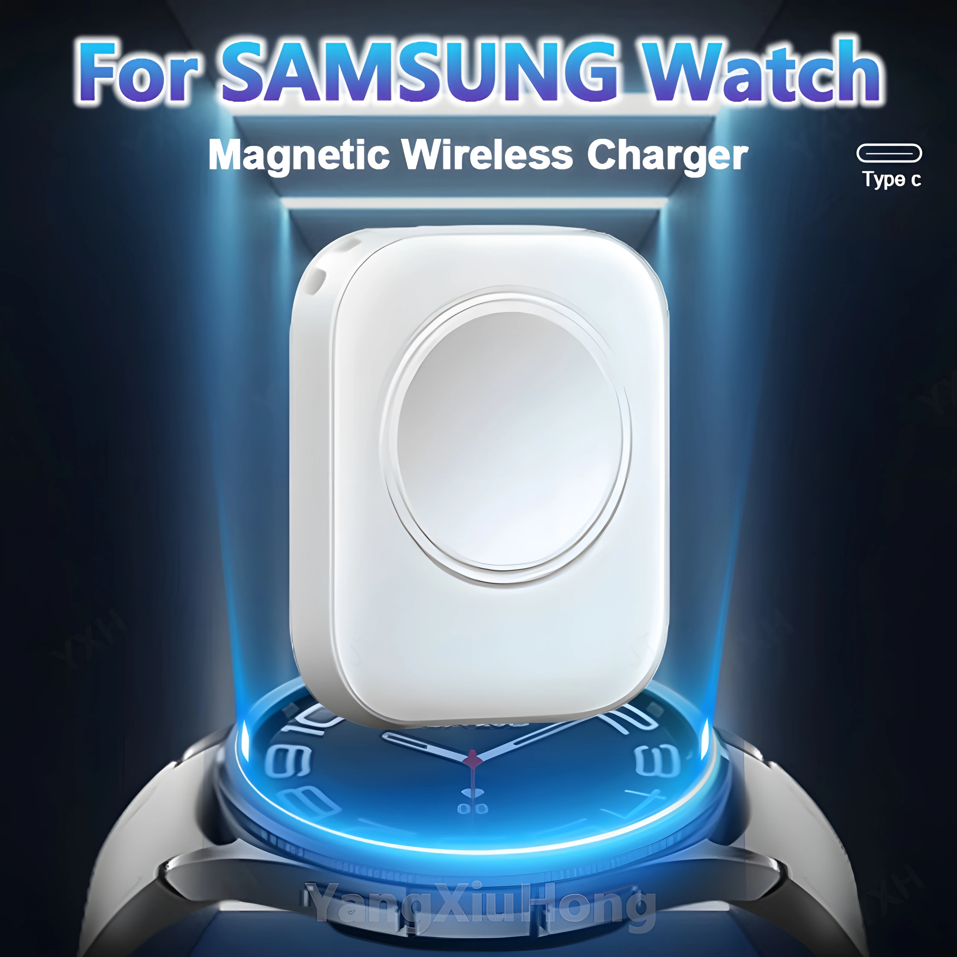 Latest Portable Magnetic Wireless USB Type C Watch Fast Charger for Samsung Galaxy Watch 6 5 4 3 2 1 Classic LTE Pro Charging