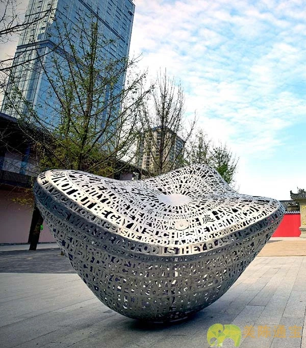 공장 주문 금속에 의하여 닦는 잎 조각품 조각품 옥외 사각 장식