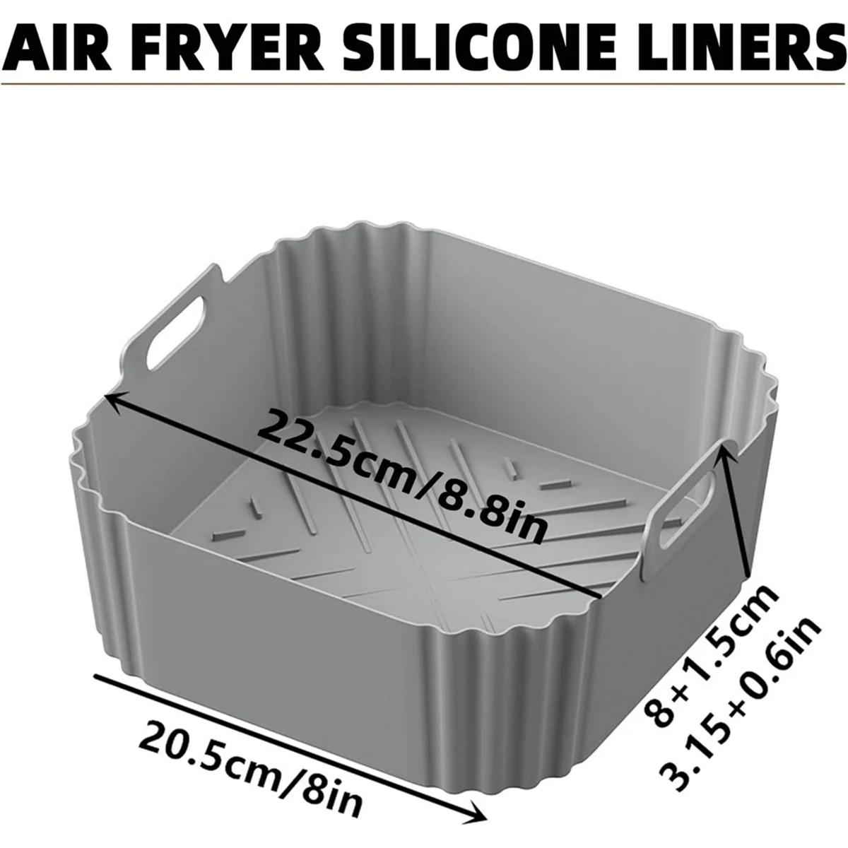 A72P 2PCS Silicone Air Fryer Liners for Air Fryer Pro XL AF141 AF140 AF181 Square Air Fryer Liners Reusable Basket C