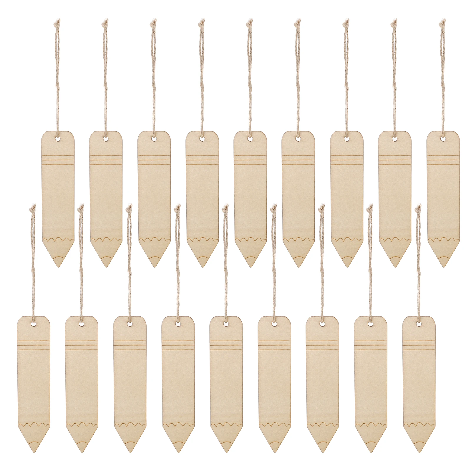 

20pcs Wooden Bookmark Unfinished DIY Blank Bookmarks Craft Material Decorations Hanging Tags Wood Shapes For Crafts Reading