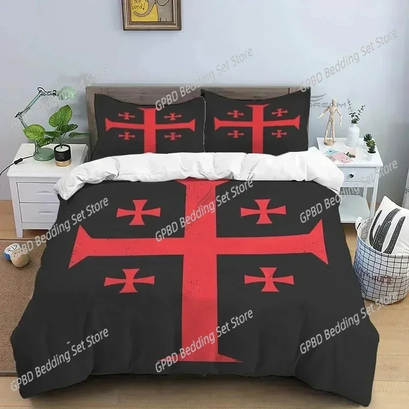

Medieval Knights Templar Patterns 3D NEW Duvet Cover Pillowcase Bedding Set Adult Boy Girl Bedroom Children Single Double Large