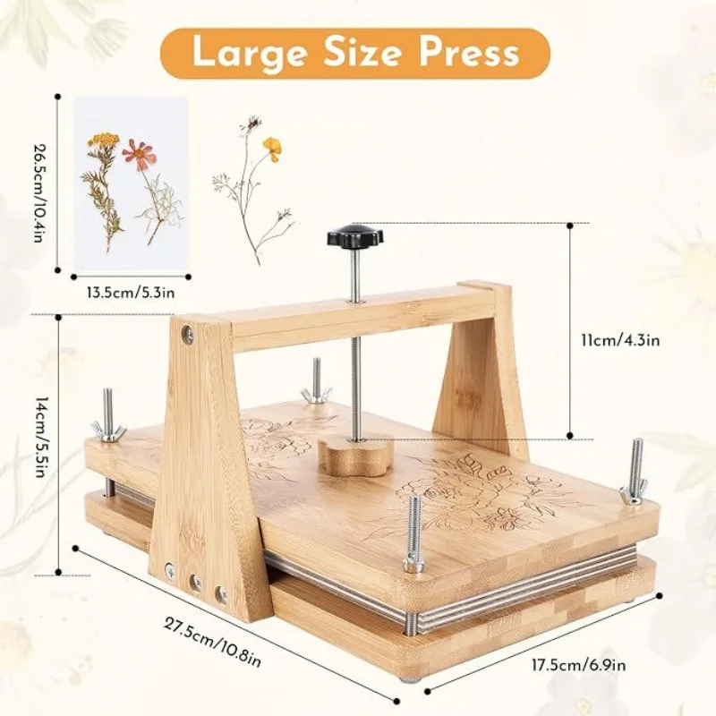 Detachable Wooden Flower Press Kit DIY Dried Flower Plant Specimen Press Craft Making Tool