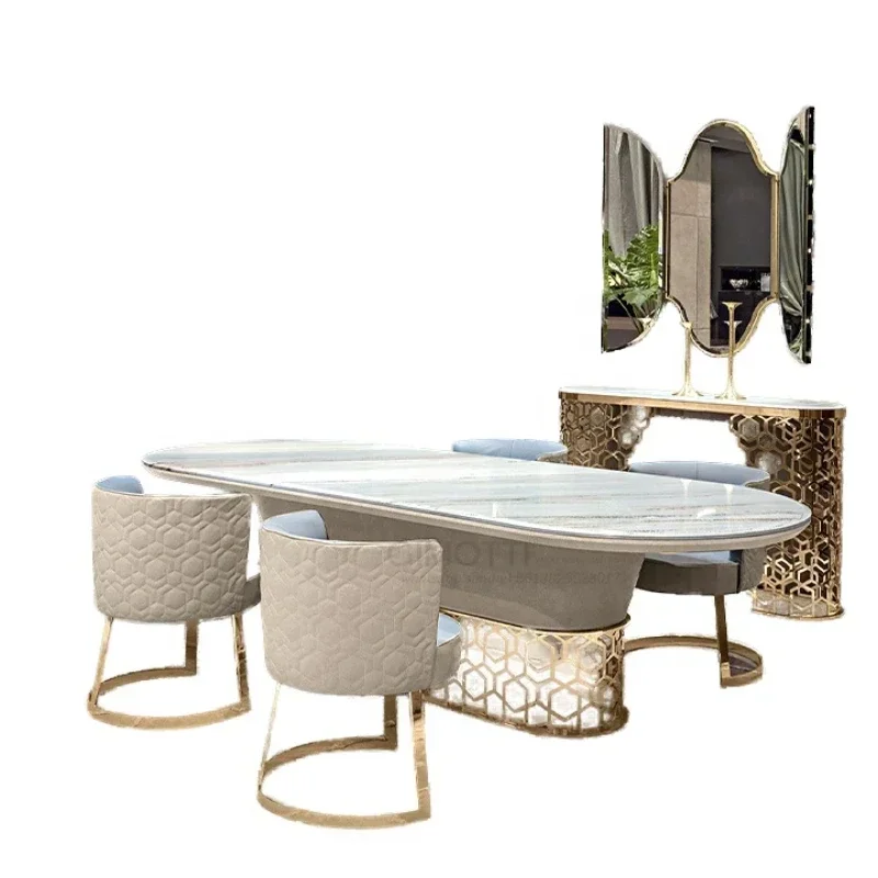 Furniture Italian Design wooden dining table with 10 chair Luxury modern dining table set