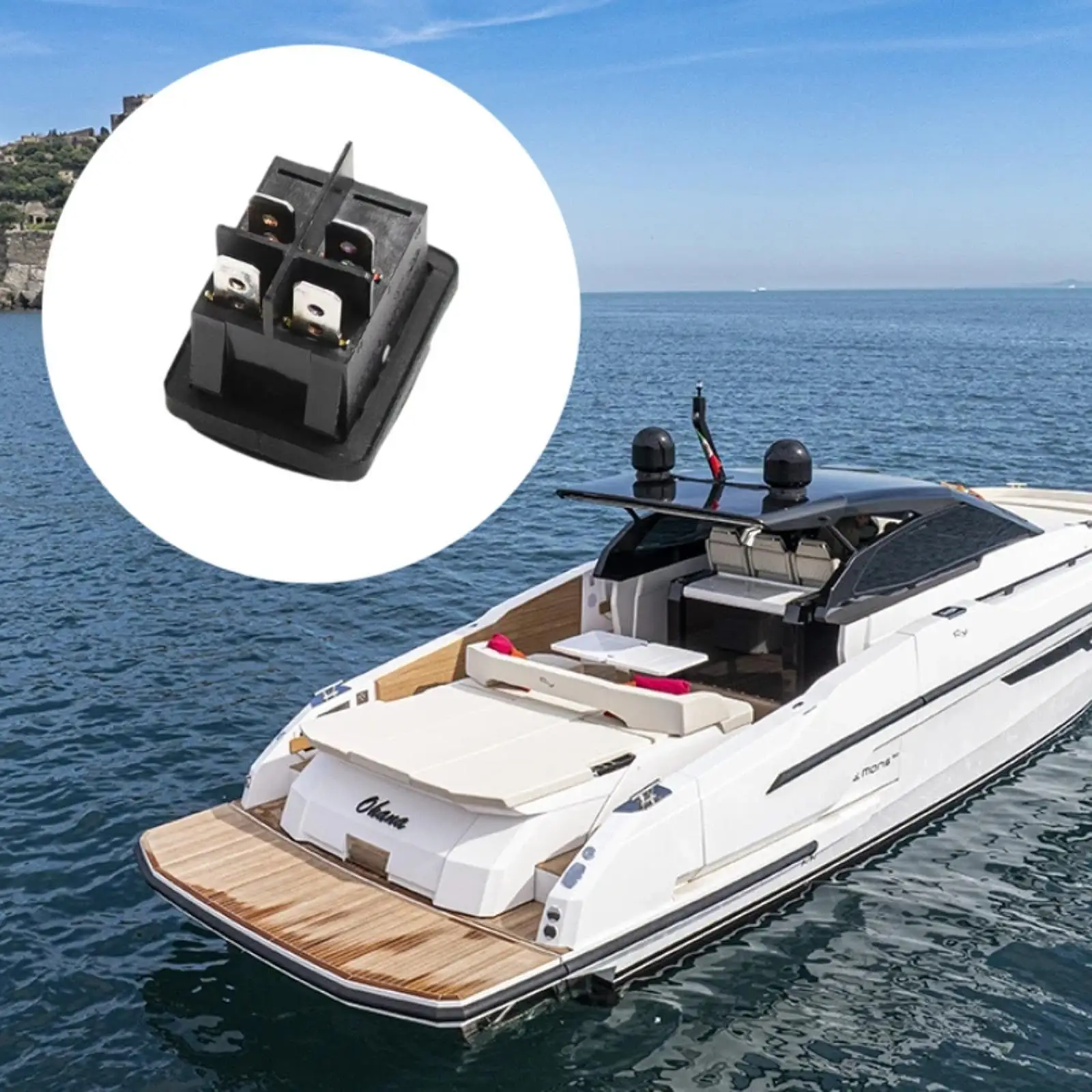 

Кулисный переключатель для лодки, 2-позиционный, простой в использовании, сменный прямоугольный тумблер