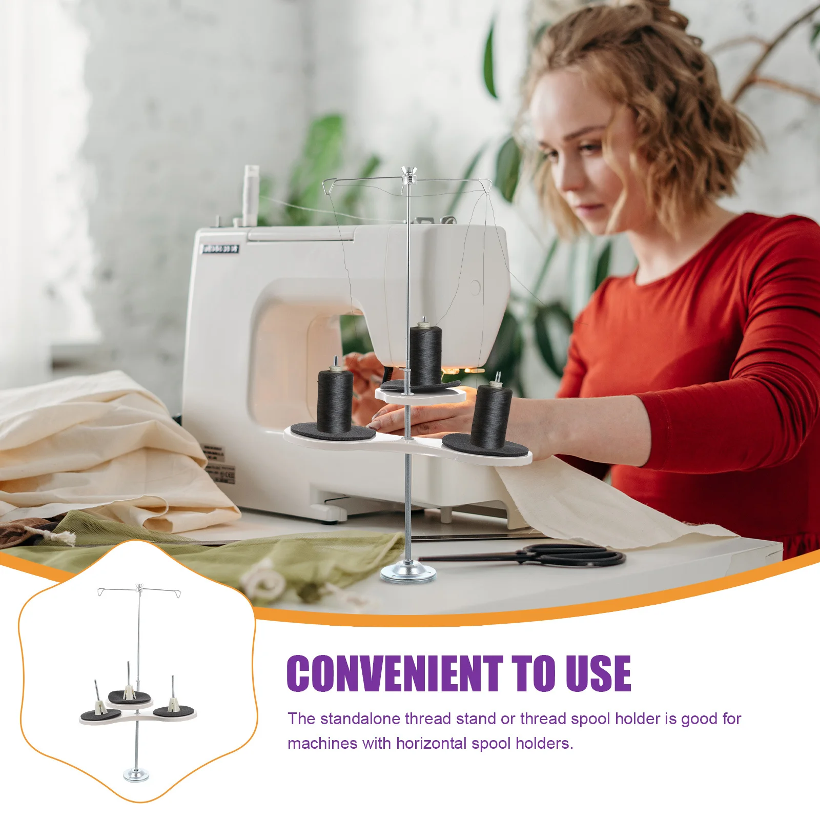 

Adjustable Thread Stand Iron Spool Holder For Sewing Machine Smooth Thread Flow Universal Cone Rack Storage For Embroidery