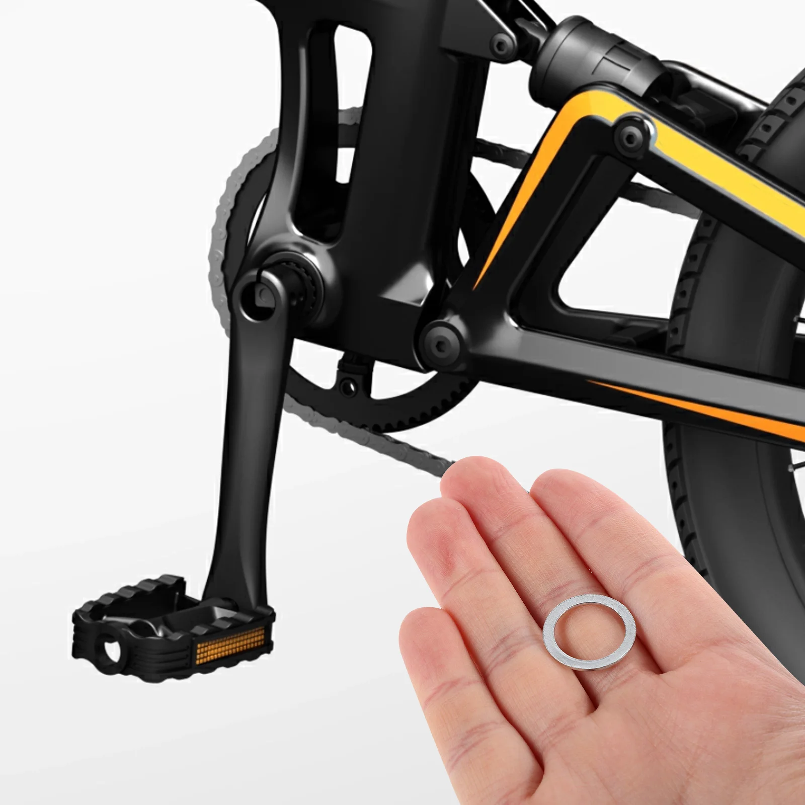 

8pcs Bicycle Pedal Spacers Stainless Steel Anti-Slip Washers For Mountain Bike Road Bike Compatibility Durable Shock Absorption