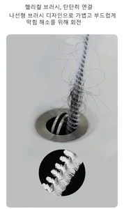 パイプドレッジブラシバスルームヘア下水道シンククリーニングブラシ排水クリーナーフレキシブルクリーナーキッチン詰まりプラグホールリムーバーツール 5つの最高の販売水パイプアクセサリー-2