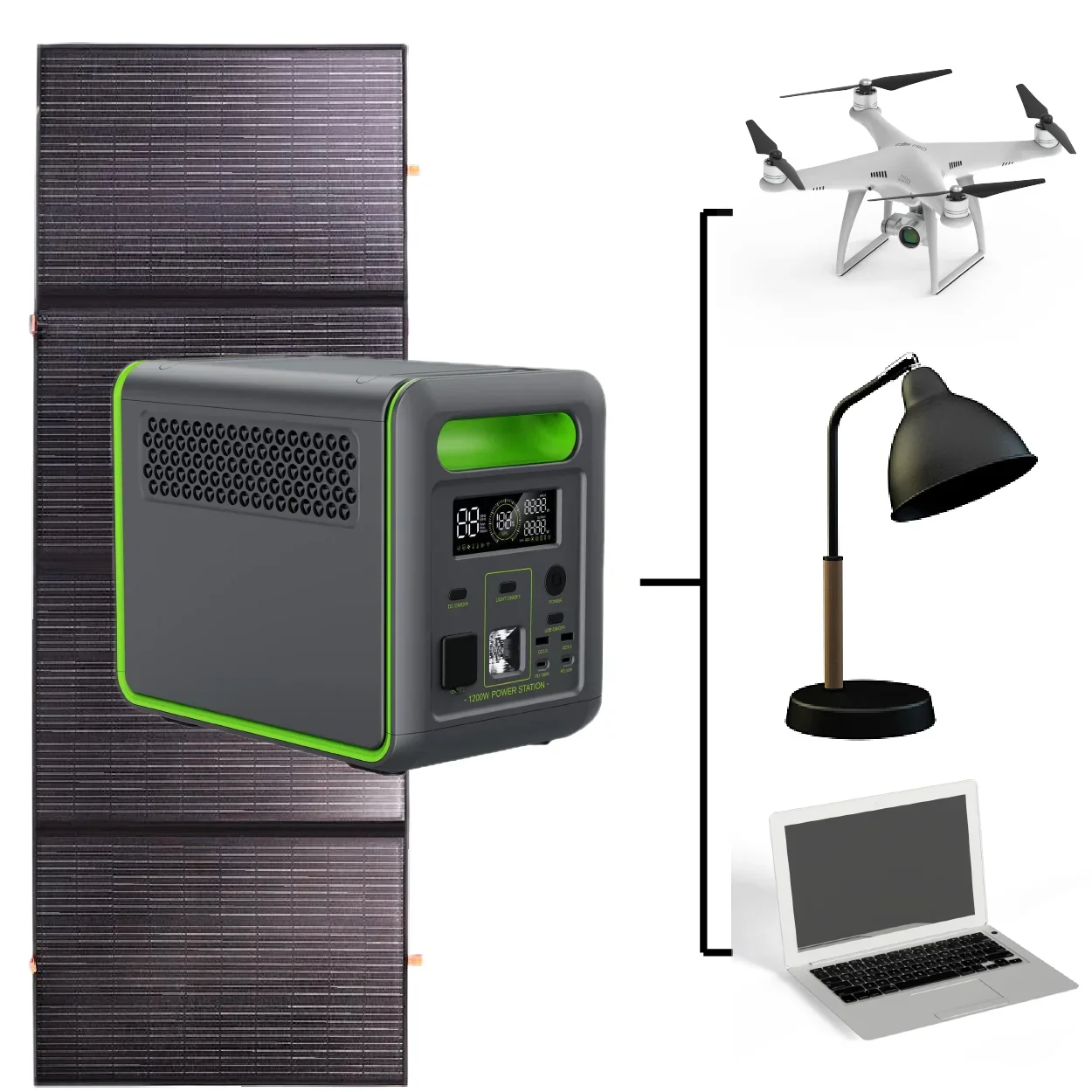 Lithium Ion Batteries Pack 1200W Camping Power Station Portable Power Station Battery Box