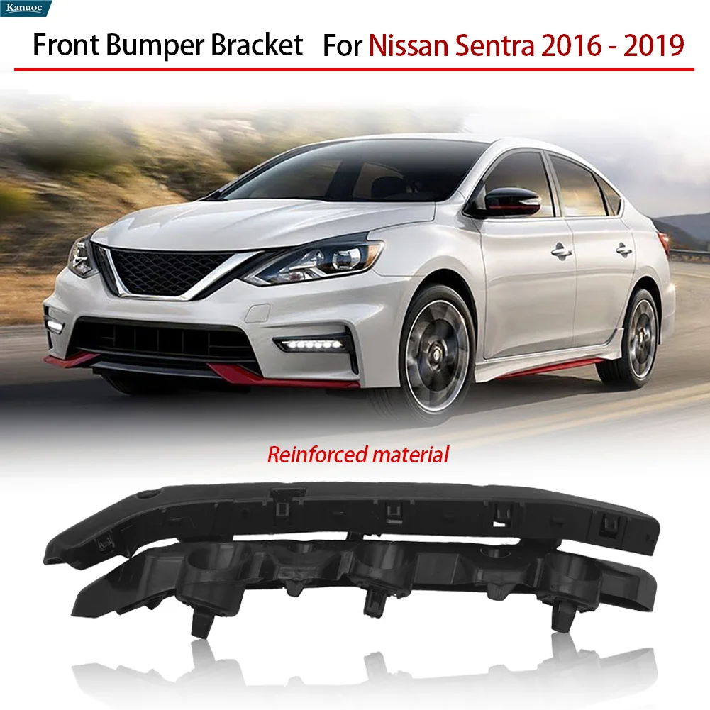 

Front Bumper Bracket Left and Right Pair OEM Replacement Durable Steel For Nissan Sentra 2016 - 2019