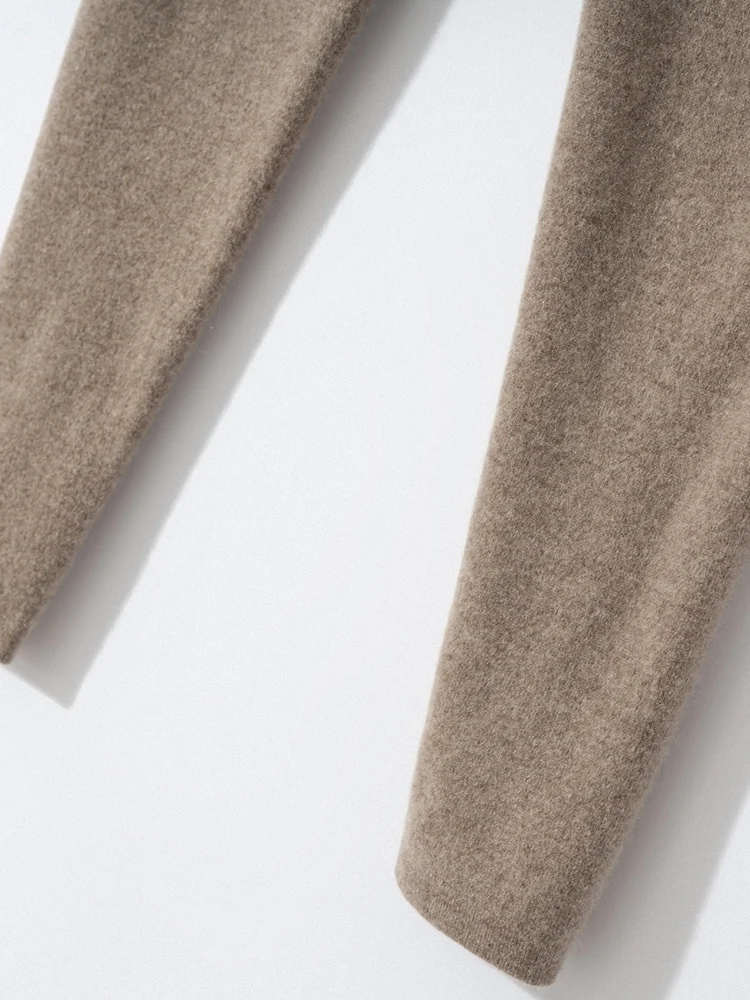 Women's Cashmere Pants Slimming High Elastic Leggings Autumn Winter 100% Cashmere Knitted Pants Skin-friendly Cashmere Leggings