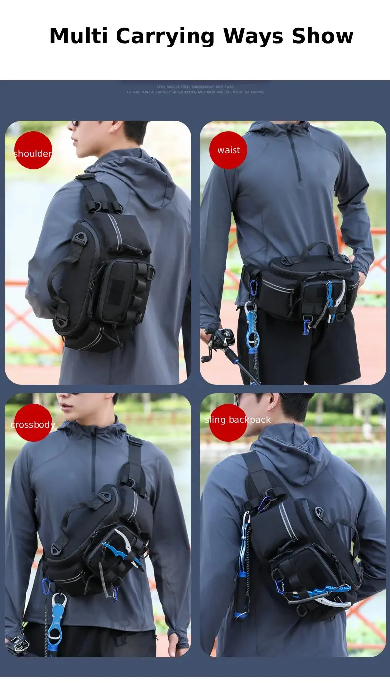 Multifunktionale Hüfttasche Taktische Camping-, Wander-, Kletter-, Brust-, Hüft- und Umhängetasche Angelzubehör-Köder-Aufbewahrungsrucksack – Detail 4