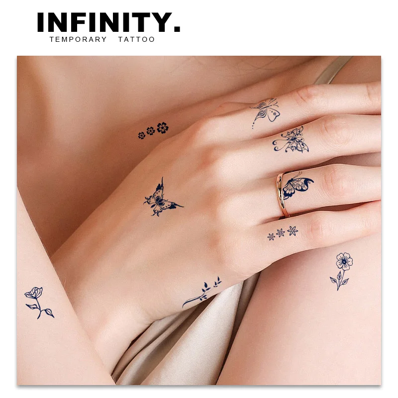 Butterfly Finger Tattoo temporary tattoo sticker, waterproof magic tattoo, lasts to 8-15 days fake tattoo, semi permanent tattoo image 2