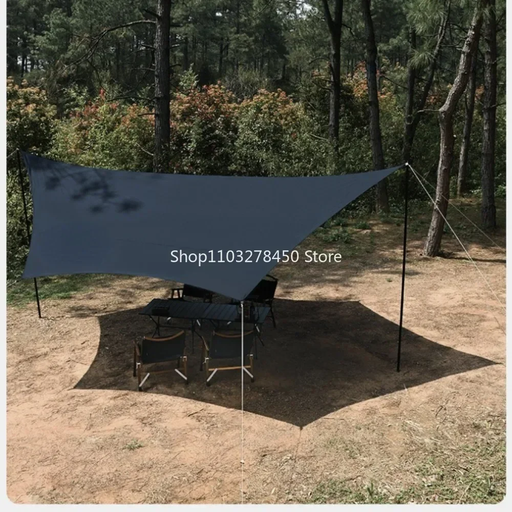 

Black Coated Waterproof Hexagonal Constant Temperature Awning Outdoor Silver Pastebrushing UV Protection Awning Camping