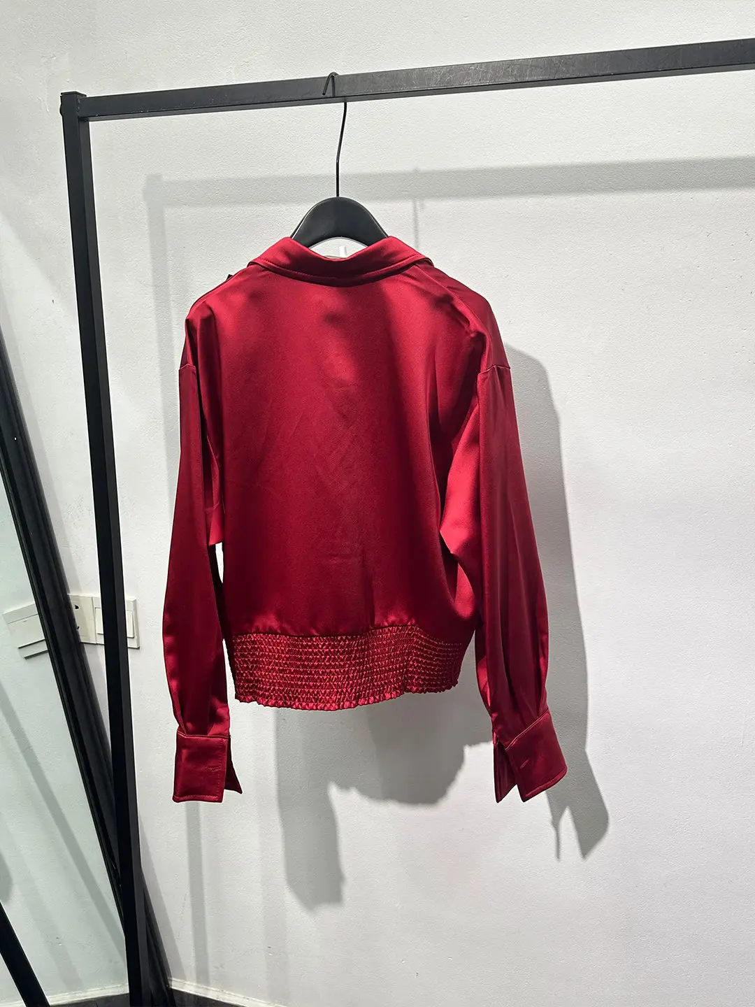 High Street Design Sense French Retro Red Short Long Sleeved Shirt Men's Loose and Lazy Style Versatile Streetwear Shirt Ins