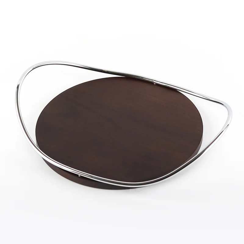 Nordic simple half-moon line solid wood tray storage tray living room coffee table dining room fruit plate ornament jewelry