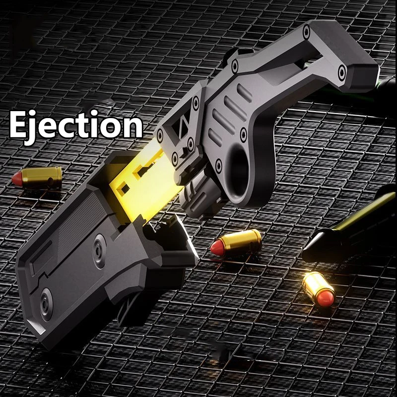 Pisau Bercahaya Plastik EDC Luar Ruangan Dapat Menembakkan Cangkang Mainan Model Pistol Alat Hadiah Kreatif