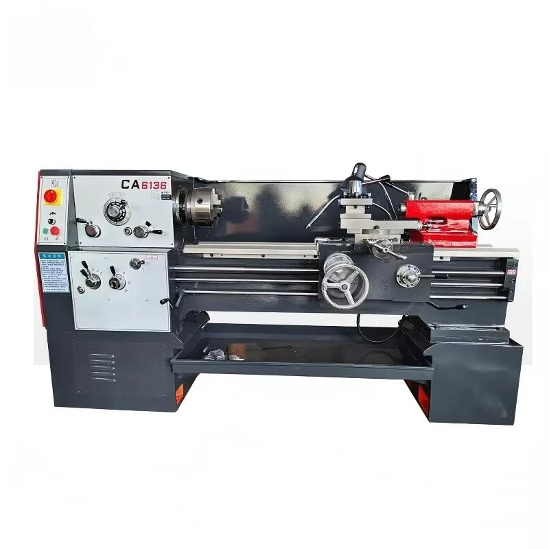Factory Sale New Horizontal Lathe Machine CA6136 Light D/uty Manual Metal 220V/380V MT6 Spindle 7.5KW 12 Tool Stations 1 Year