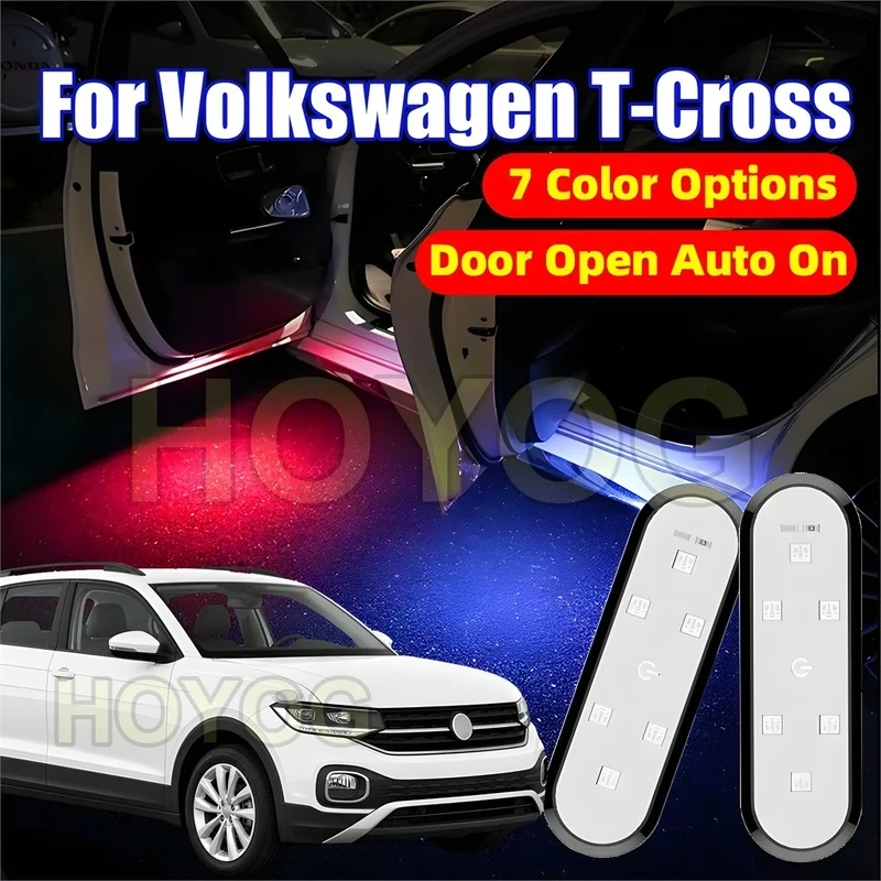 Fit for Volkswagen T-Cross 2018-2026 USB Rechargeable Car Door Welcome Lamp featuring Automatic On/Off for Puddle Lighting