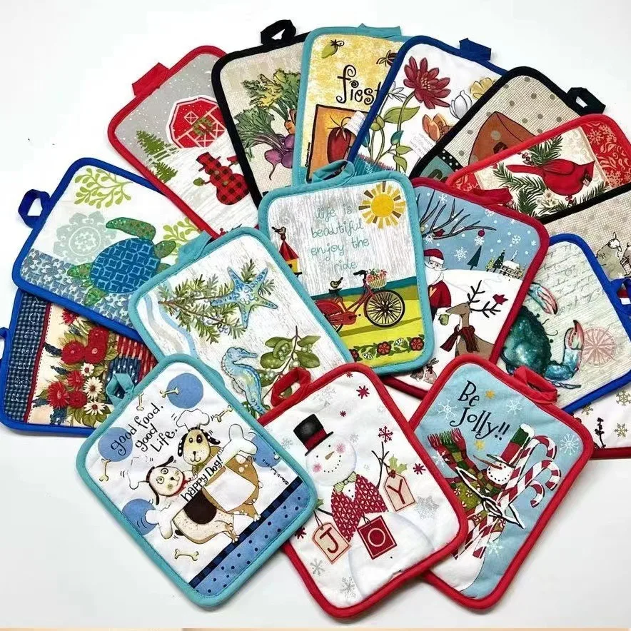 17x22cm，35 colours，Fabric Coaster Tea Towels Double Cloth Placemat Pure Cotton Insulation Pad Mug Pad Kitchen Table Decor
