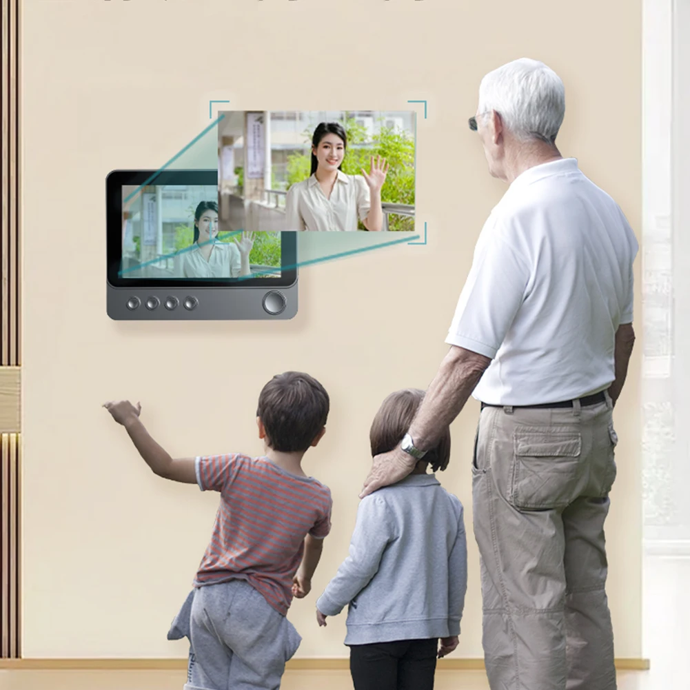 2.4G Wireless Visual Intercom Doorbell 4.3 Inch IPS Screen Video Monitoring Doorbell IR Night Vision Intelligent Doorbell Camera