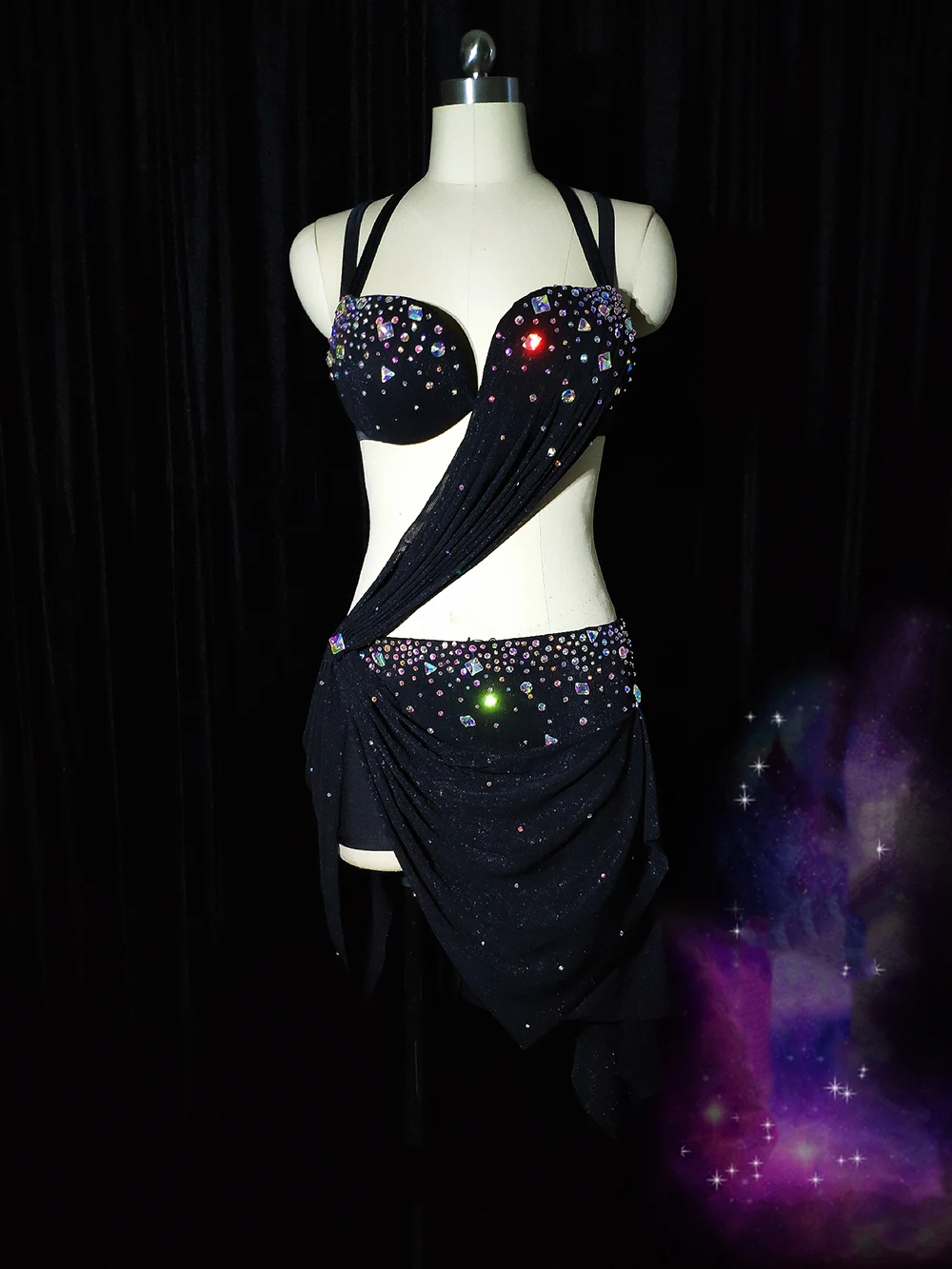 Belly Dance Adult And Children'S Dress AB Stone High-End Custom Hollow Tango Samba Women'S Professional Clothing