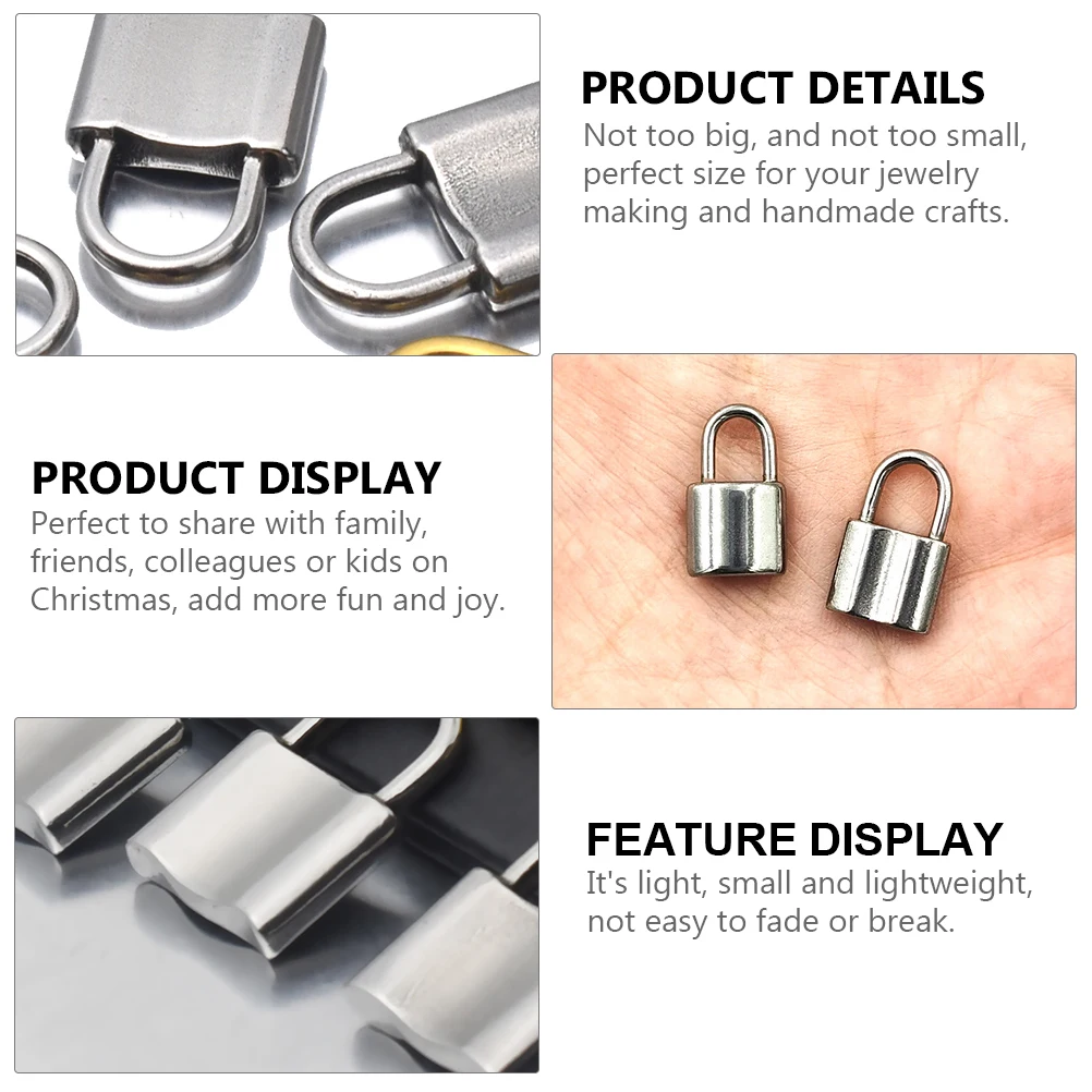 

10 Pcs Padlock Pendant Necklace Pendants Charms Earrings Bracelets Alloy DIY Jewelry Accessory Man
