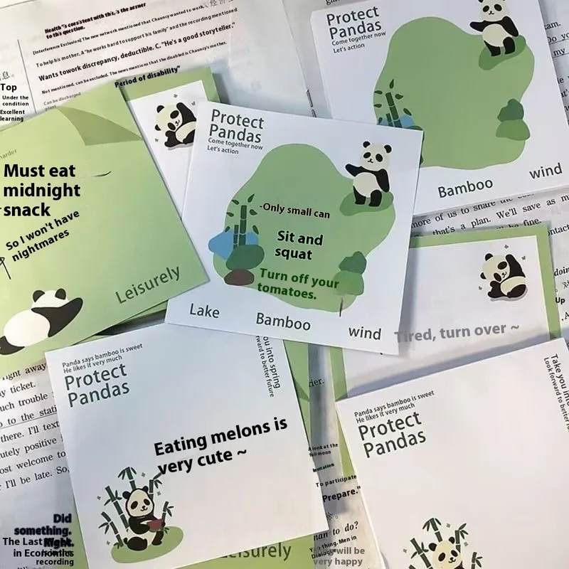 Protect Panda Notepad High appearance level Minimalist Message Paper Sticky Notes Cute Panda with sticky studentledgerdecoration