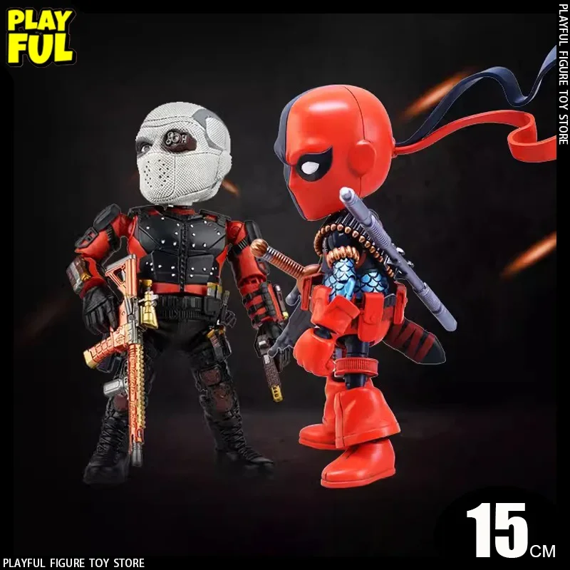 New Original Herocross Dc Anti-Hero Suicide Squad Deadshot Deathstroke 15cm Anime Figure Secret Six Action Figure Kids Toys Gift