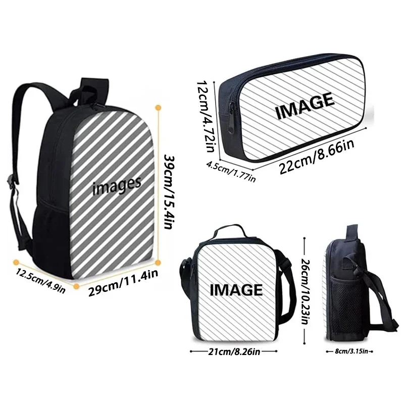 3 pcs set Cute Winnie the Pooh Tigger Child School Backpack with Lunch Bags ,Pencil Bags ,School Bags for Boys Girls Best Gift