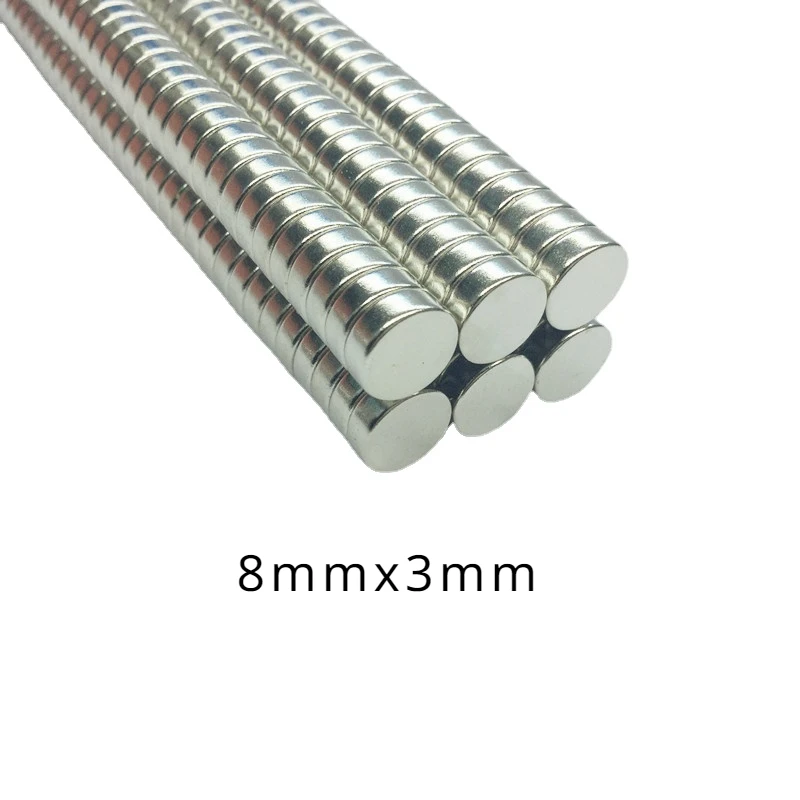 20pcs/lot Strong magnet N38 round D8X3mm NdFeB magnet steel strong magnets 8mmx3mm