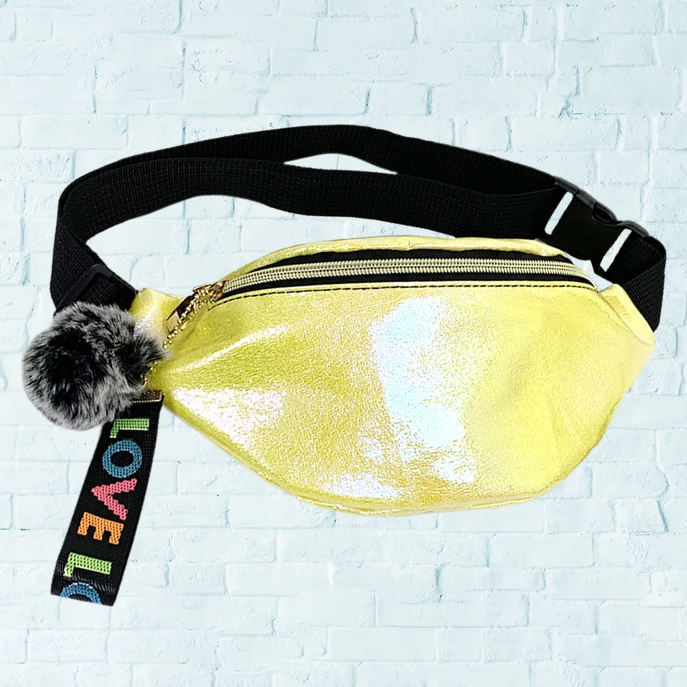 

Holographic Waist Bag Pu Adjustable Shiny Belt Pack For Outdoor Sports Travel Fanny Pack Chest Crossbody Bag