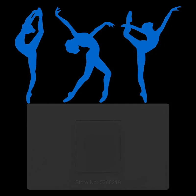 Ballerina Gymnastics Glow Stickers Ballet Dancer Wall Switch Decoration Kitchen Fridge Bathroom Door Table Desk Laptop Car Decal