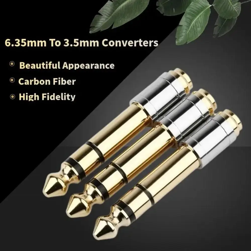 Adapter 3.5 To 6.35 Audio Adapter Gold Copper Jack Converters Consumer Electronics Electric Pianos