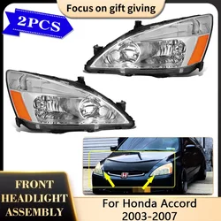 For Honda Accord 2003 2004 2005 2006 2007 US Front Headlight Assembly Clear Lens Chrome Housing Headlamp Car Replacement Parts