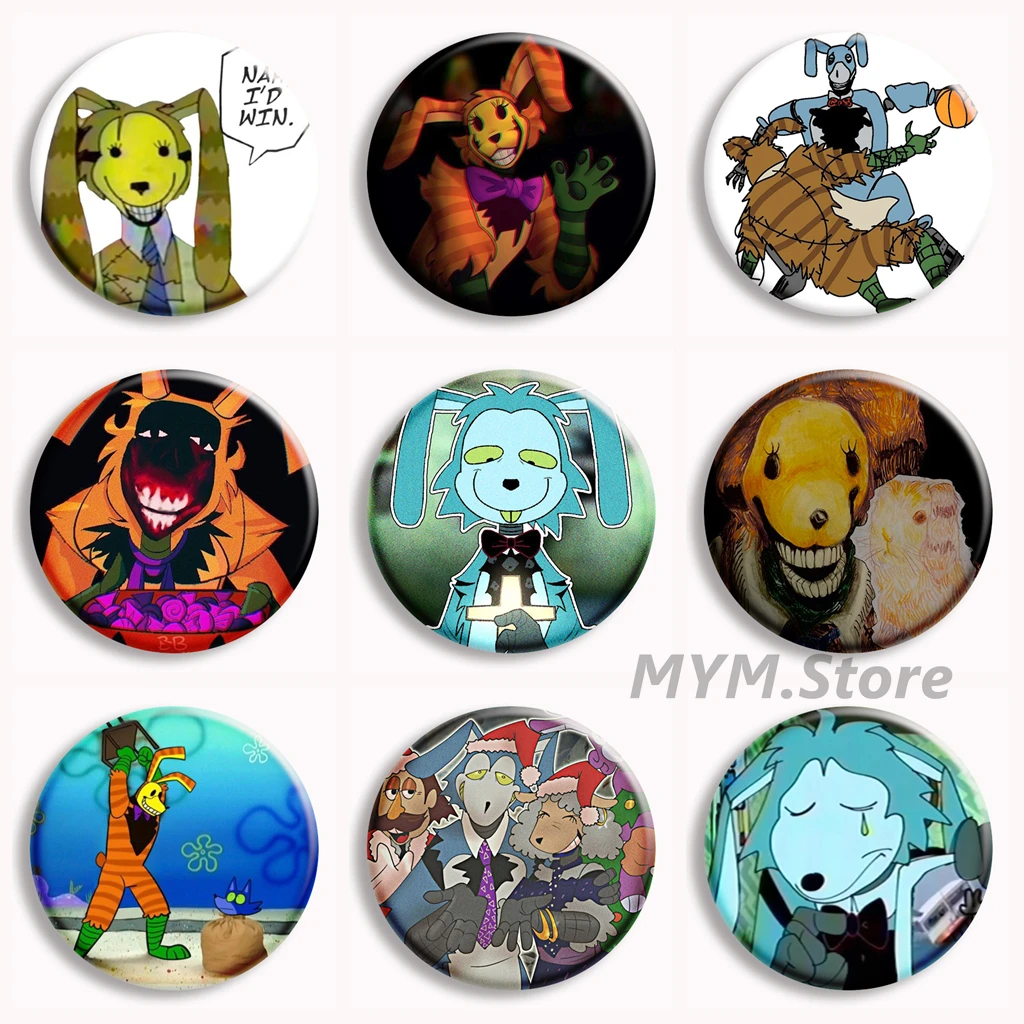 Pin de botón suave de juego de terror The Walten Files, broche de anime de Bon Pumpkin Rabbit, insignia de Bon's Burgers, decoración para bolsos, regalos coleccionables para fans