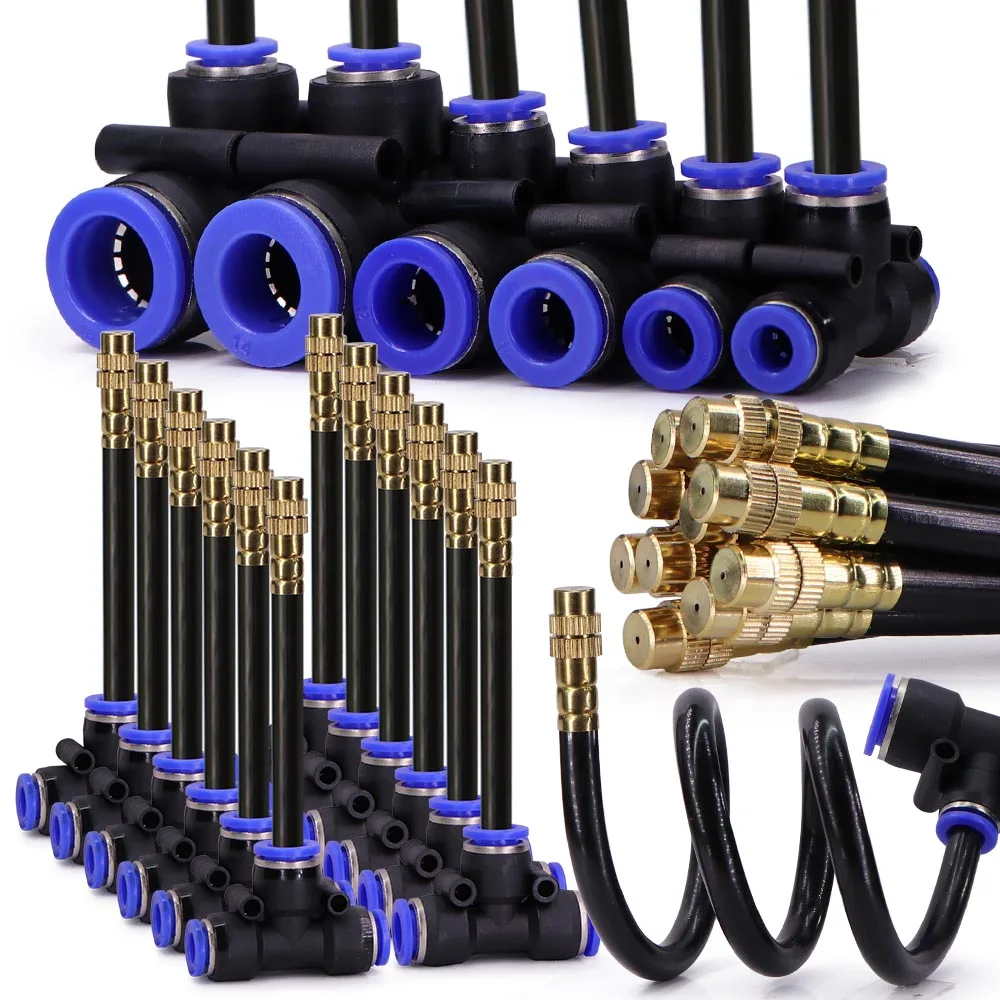 20/30/50cm 360° Bend Misting Nozzle Brass Adjustable Sprayer for 6-16mm Outdoor Garden Irrigation Auto Watering Sprinklers Hose