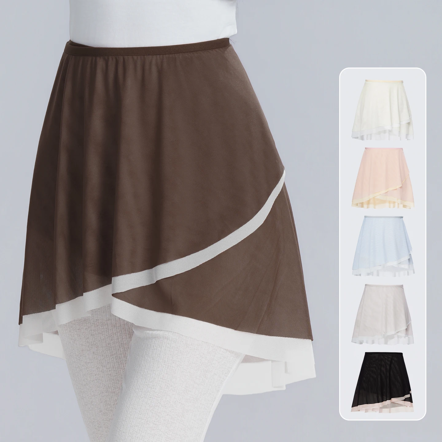 

Women Ballet Skirt Irregular Two Layers Dance Tutu Skate Skirt Lace-up Gauze Skirts Adult Ballerina Mesh Soft Tulle Skirts