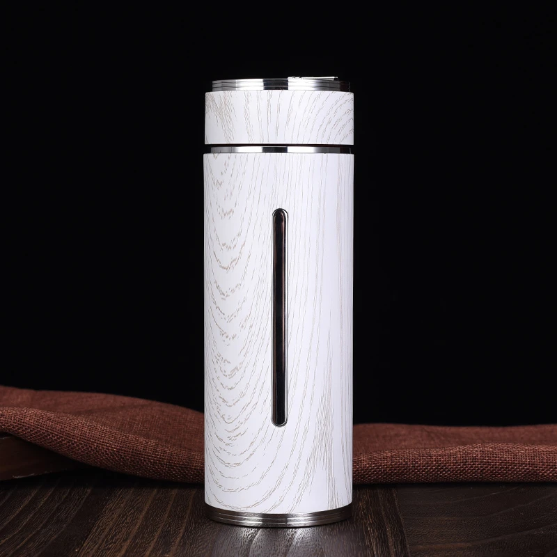 

Wood grain thermos cup sterling silver 999 men's and women's health cup simple silver cup foot silver inner health cup