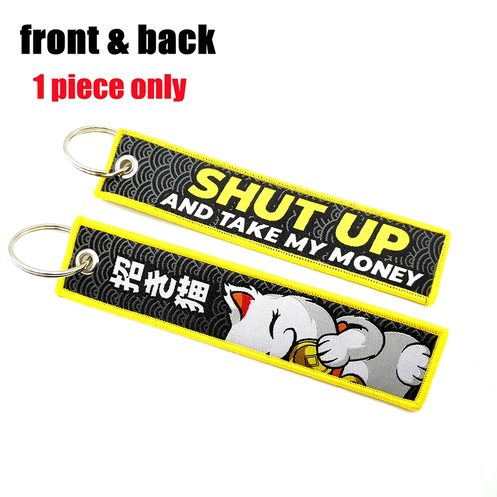 Neues Design JDM Kultur Stoff Doppel Logo Stickerei Auto Auto Schlüsselanhänger Schlüsselanhänger Persönlichkeit Mode Tuch Schlüsselanhänger Zubehör