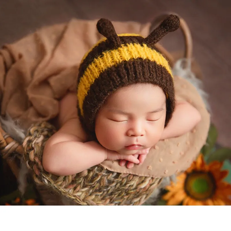 2025 Newborn mohair bee outfits for baby photography props,handmade romper for baby shoot clothes