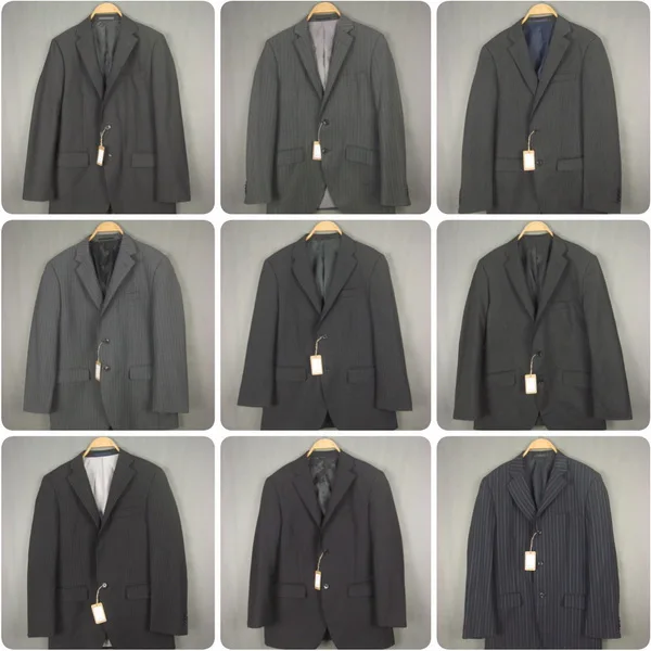 

Vintage Hong Kong Sle Single Piece Men's Busin Suit Faionable Top Quali Stand Fit Long Sve Two Button Suit