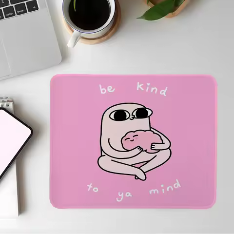 Kawaii K-ketnipz Pink Mouse Pad Gaming Esports Mousepad Laptop Computer Locking Edge Office Desk Mat Rubber Small Anti Slip Pad
